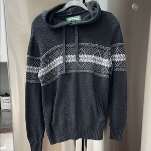 American Eagle Outfitters Men's Charcoal and Light Gray Crewneck Sweater